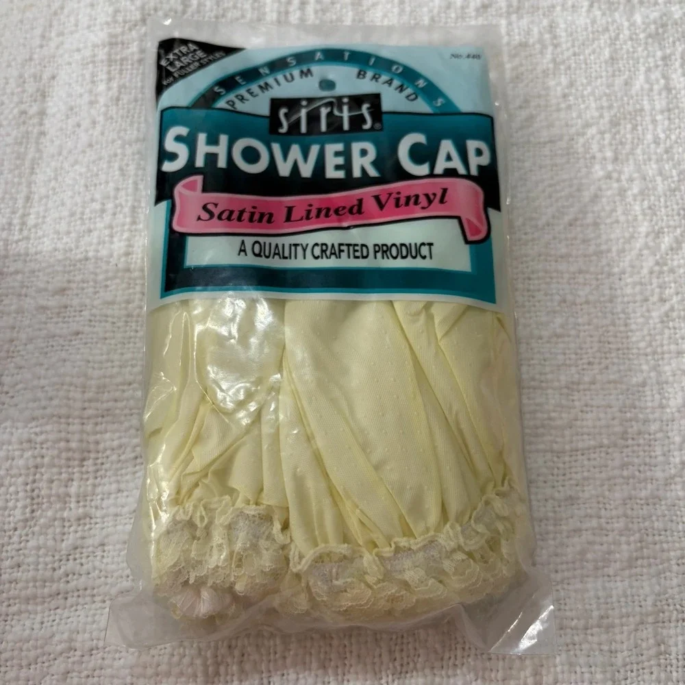 Siris Shower Cap XL Size for Fuller Styles Sensation Satin Lined Vinyl 1-pk NIP